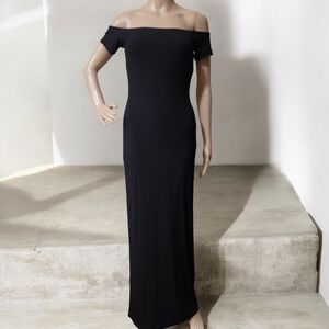 SKIMS Soft Lounge Off The Shoulder Black Dress L